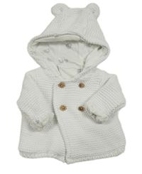 Bílý propínací podšitý svetr s kapucí M&S