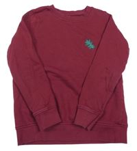 Vínová mikina s listom