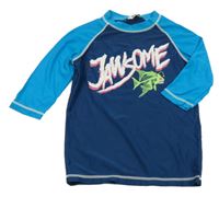 Tmavomodro-modré UV tričko s nápisom M&Co.