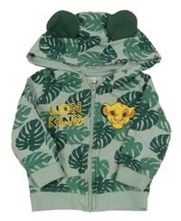 Svetlozelená prepínaci mikina s listami a kapucí - Levíý kráľ Disney