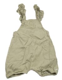 Světlebéžové plátěné laclové kraťasy s volánky Topomini