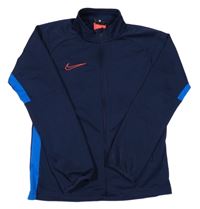Tmavomodro-modrá sportovní propínací funkční mikina s logem Nike