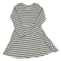 Světle-tmavosivé pruhované bavlnené šaty H&M