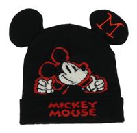 Černá čepice s Mickeym a bambulemi Disney