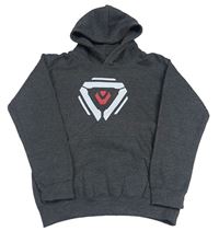 Tmavosivá mikina so vzorom a kapucňou Awdis