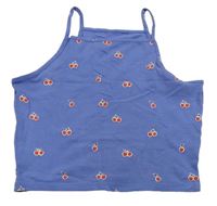 Modrý crop top s třešničkami zn. George