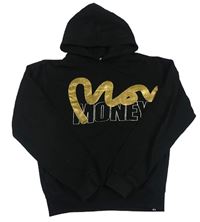 Čierna crop mikina s nápisom a kapucňou Money
