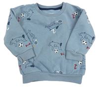 Modrošedá mikina s pejsky Primark