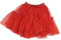 Červená tylová trblietavá sukňa H&M