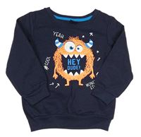 Tmavomodrá mikina s príšerkou Kiki&Koko