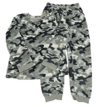 Sivé army chlpaté pyžama