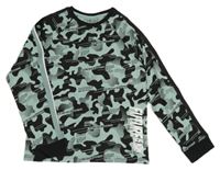 Světlemodro-černé army triko s nápisy Next 