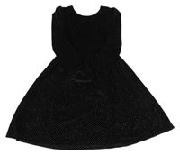 Černé sametové šaty s puntíky Leigh Tucker