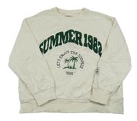 Smetanová oversize mikina s palmami a nápisem Zara 