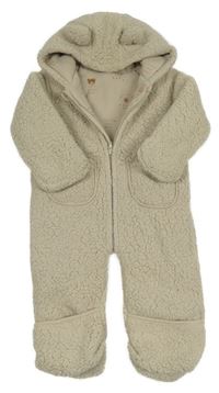 Béžová huňatá zateplená kombinéza s kapucí George 