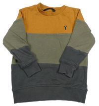 Hnedo-béžovo-oranžová pruhovaná mikina Next