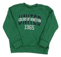 Zelená mikina s nápisom Benetton