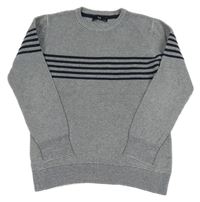 Tmavomodrý melírovaný sveter s pruhmi C&A