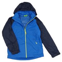 Modro-tmavomodrá šusťáková jarní bunda s kapucí Mountain Warehouse