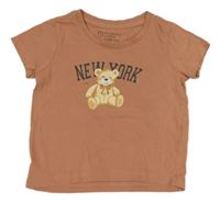 Starorůžové tričko s medvídkem Primark