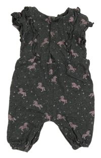 Tmavošedý overal s jednorožci Next 