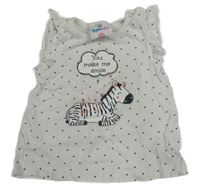 Bílé tričko ze zebrou Topolino