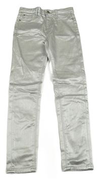 Stříbrné koženkové kalhoty River Island