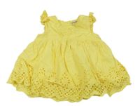 Žlutá halenková děrovaná tunika Next