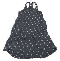 Sivé ľahké šaty s melónmi a bodkami Yigga