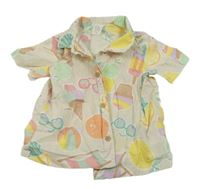 Béžová košeľa so zmrzlinami H&M