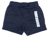 Nové - Tmavomodré plátenné kraťasy Dunnes