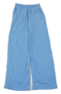 Modré wide leg tepláky s kytičkou We