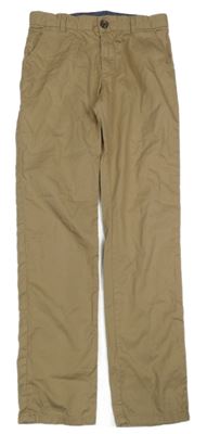 Béžové plátěné chino slim fit kalhoty H&M
