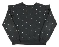 Tmavosivá bodkovaná á mikina s volánikmi H&M