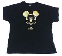 Čierne tričko so zlatým Mickey RESERVED