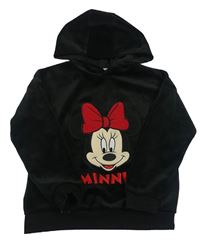 Černá plyšová mikina s Minnie a kapucí PRIMARK