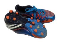 Tmavomodro-modré metalické koženkové kopačky Adidas vel. 28