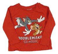 Červené triko s Tomem a Jerrym 