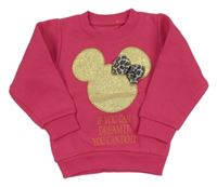 Tmavoružová tepláková mikina s Minnie