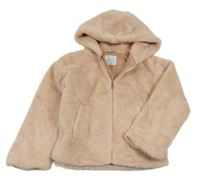 Světlerůžová kožešinová podšitá bunda s kapucí PRIMARK