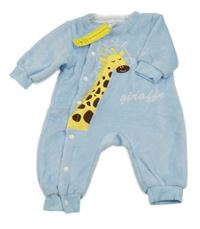 Nové - svetlomodrá plyšová kombinéza so žirafou SHEIN