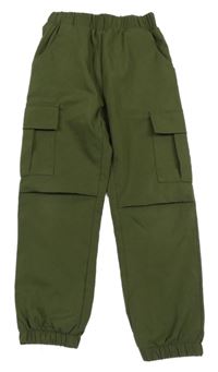 Khaki cargo cuff šušťákové nohavice SHEIN