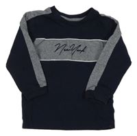 Tmavomodré mikinotriko s nápisom a vzorom Matalan