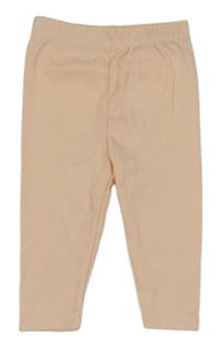 Světlebroskvové žebrované legíny