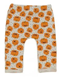 Biele bodkovaná é turecké tepláky s dýněmi St. Bernard