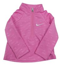 Růžová funkční sportovní mikina s logem Nike