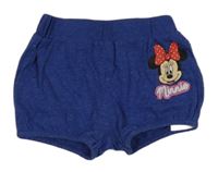 Tmavomodré melírované kraťasy s Minnie Disney