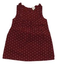 Vínové menšestrové šaty s kvietkami a volánikmi H&M