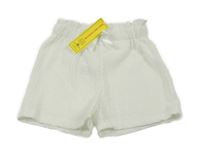 Nové - biele mačkané paper bag kraťasy s mašlou SHEIN