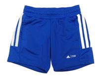 Safírovo-bílé teplákové sportovní kraťasy Adidas